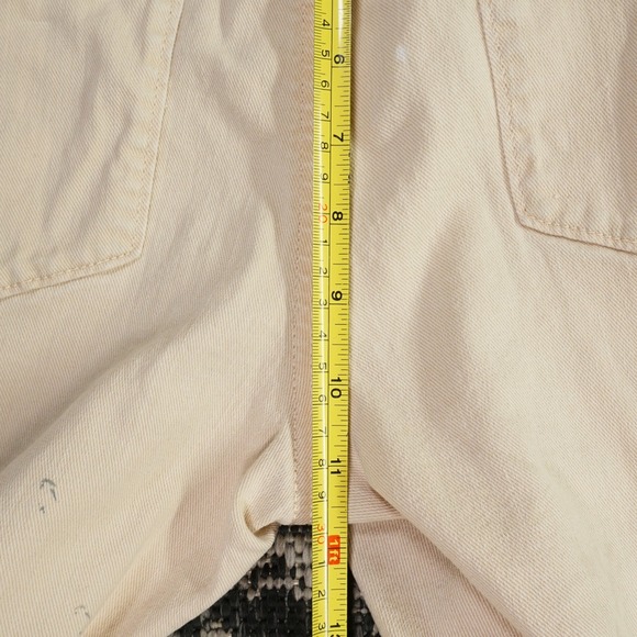 LC Lauren Conrad Women's Denim Shorts Beige Khaki Frayed Hem Casual Size 14 - Picture 8 of 10